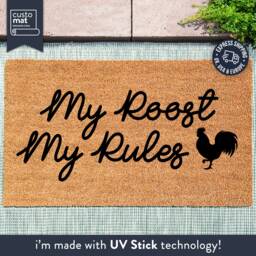 My Roost Rules - Doormat Rooster Pun Chicken Farm House Decor Gift For Farmer - thumbnail 1