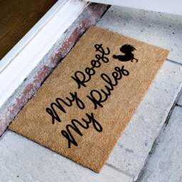 My Roost Rules - Doormat Rooster Pun Chicken Farm House Decor Gift For Farmer - thumbnail 2