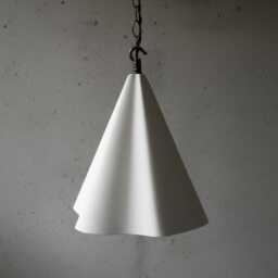 Handmade Plaster Pendant Light - Asymmetric Fluted Minimalist Ceiling - thumbnail 2