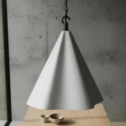 Handmade Plaster Pendant Light - Asymmetric Fluted Minimalist Ceiling