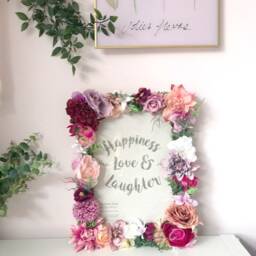 Floral Photo Frame Handmade Silk Flower Picture Frame, Nursery Decor - thumbnail 2