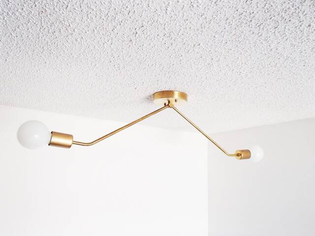 Modern Flush Mount - Brass Ceiling Light Minimalist Slim Twin Hallway Lighting Living Room Ul Listed - image 1