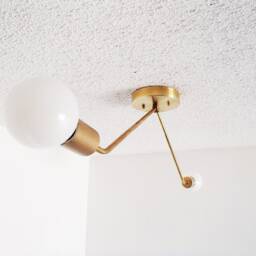Modern Flush Mount - Brass Ceiling Light Minimalist Slim Twin Hallway Lighting Living Room Ul Listed - thumbnail 3
