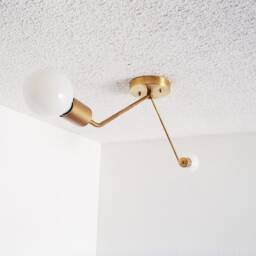Modern Flush Mount - Brass Ceiling Light Minimalist Slim Twin Hallway Lighting Living Room Ul Listed - thumbnail 2