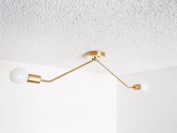 Modern Flush Mount - Brass Ceiling Light Minimalist Slim Twin Hallway Lighting Living Room Ul Listed - thumbnail 1