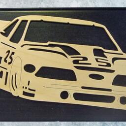Wooden Race Car Wall Hanging Art, Handcrafted Decor, Racing - thumbnail 2