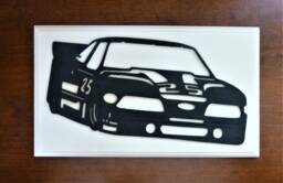 Wooden Race Car Wall Hanging Art, Handcrafted Decor, Racing - thumbnail 1