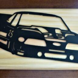 Wooden Race Car Wall Hanging Art, Handcrafted Decor, Racing - thumbnail 3