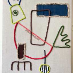 Yarn Rooster Wall Hanging Hand Woven Embroidery Art - 15 X 19 Inch - thumbnail 2