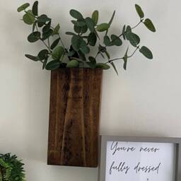 Rustic Wood Wall Pocket/Indoor Planter Display For Artificial/Dried Flowers Wall Mounted Plant Holder - thumbnail 3