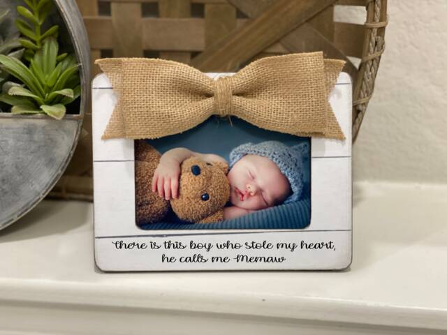 Personalized Memaw Picture Frame Grandchild Gift, Black Wood - image 1