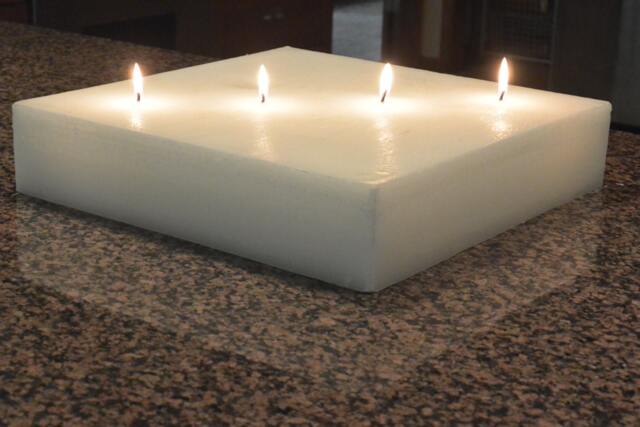 Custom Hand Poured 15 X Square Candle With 4 Wicks - image 1