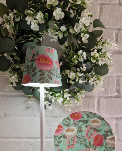 Cordless Touch Lamp. Beautiful Tall Floral Usb Rechargeable Table Lamp.matching Picture Plate Available.no Plugs Or Sockets Needed - image 1
