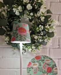 Cordless Touch Lamp. Beautiful Tall Floral Usb Rechargeable Table Lamp.matching Picture Plate Available.no Plugs Or Sockets Needed - thumbnail 1