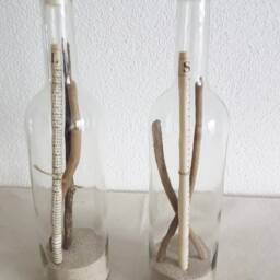 2 Candlesticks Made Of Maritime Wine Bottles - thumbnail 4