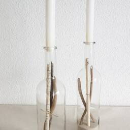 2 Candlesticks Made Of Maritime Wine Bottles - thumbnail 3