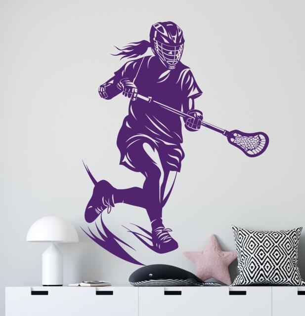 Lacrosse Girl Player Wall Decal Removable Sports Decor 1020 - image 1