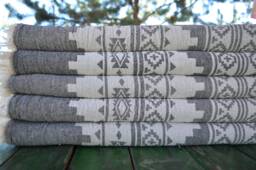 Black Aztec Blanket, Double Face Blanket, Bedroom Blanket, 63x87, Kilim Patterned Blanket, Geometric Throw, Bed Cover, Turkish Blanket, B2-Jakarb