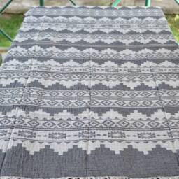 Black Aztec Blanket, Double Face Blanket, Bedroom Blanket, 63x87, Kilim Patterned Blanket, Geometric Throw, Bed Cover, Turkish Blanket, B2-Jakarb - thumbnail 4
