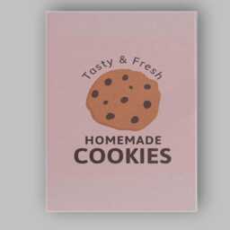 Minimalist Homemade Chocolate Chip Cookie Typography Canvas Wall Art Print Decor Picture Ready To Hang - thumbnail 1