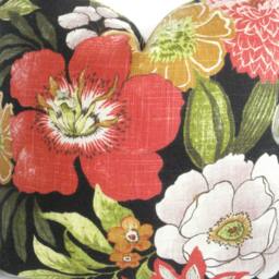 Botanical - 12x18 -Decorative Designer Pillow Cover -Red-Gold-Lime -Chartreuse-Pink-Off White & Black Throw/Lumbar - thumbnail 2