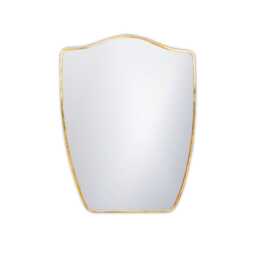 Unlacquered Brass Shield Mirror Modern Vanity Wall Mirror - thumbnail 3