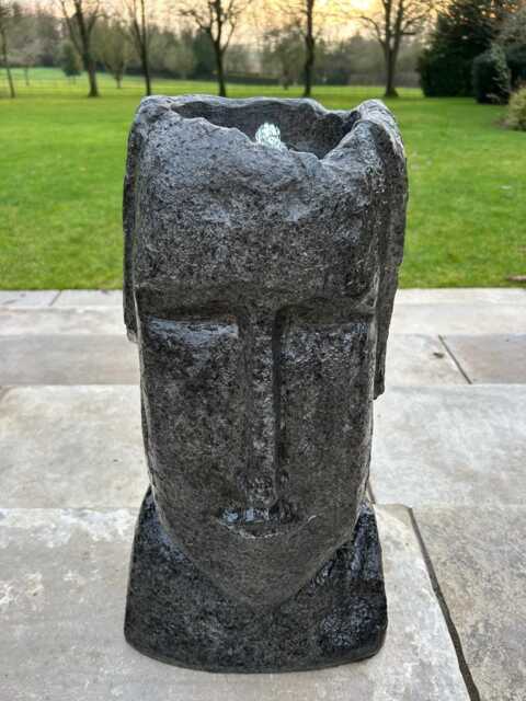 Easter Island Head Water Feature With Light Garden Gift Outdoor Decor Decoration - image 1