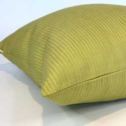 Handmade Olive Green Stripe Cushion Cover, Reclaimed Fabric - thumbnail 3