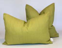 Handmade Olive Green Stripe Cushion Cover, Reclaimed Fabric - thumbnail 1