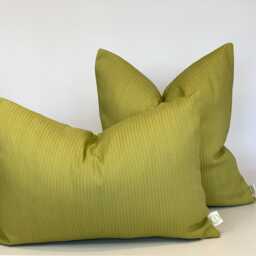 Handmade Olive Green Stripe Cushion Cover, Reclaimed Fabric - thumbnail 4