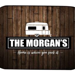 Personalised Caravan Tourer Door Mat - Brown Wood Effect Indoor 44cm X 32cm - thumbnail 2