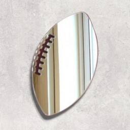 Rugby Ball Acrylic Mirror Wall Art - Personalized Engraving - thumbnail 2