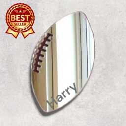Rugby Ball Acrylic Mirror Wall Art - Personalized Engraving
