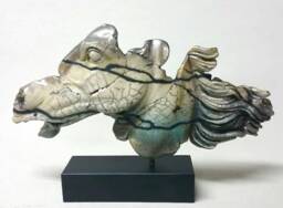 Raku Horse Statue Bucephalus Handmade Figurine Sculpture Stoneware Ceramic - thumbnail 1