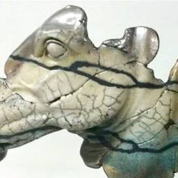 Raku Horse Statue Bucephalus Handmade Figurine Sculpture Stoneware Ceramic - thumbnail 2