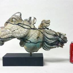 Raku Horse Statue Bucephalus Handmade Figurine Sculpture Stoneware Ceramic - thumbnail 4