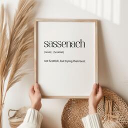 Sassenach Definition Print - Scottish Gaelic Wall Art Scotland Inspired Gift Funny Highlander Home Decor Scots Gifts - thumbnail 1