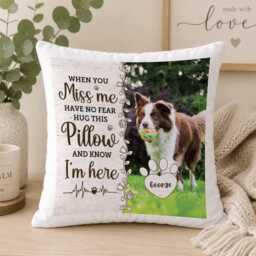 Personalised Pet Memorial Photo Cushion Cover Pillow Case Custom Gift - Gift Add Your Own Photo - thumbnail 1