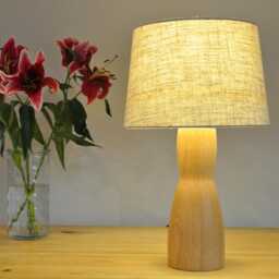 Corset Modern Wood Table Lamp - Bedside Night Light - thumbnail 2