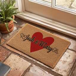 Personalized Couples & Friends Name Doormat - Valentines Gifts Custom Coir Door Mat Gift For New Home Housewarming - thumbnail 3
