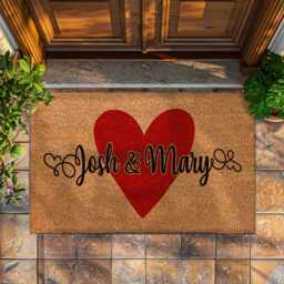 Personalized Couples & Friends Name Doormat - Valentines Gifts Custom Coir Door Mat Gift For New Home Housewarming - thumbnail 1