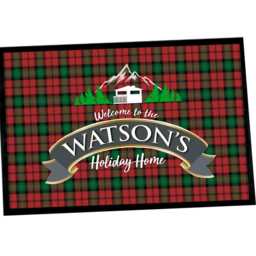 Personalised Holiday Home - Red Tartan Caravan Tourer- Campervan Indoor Mat - thumbnail 3