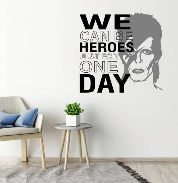 David Bowie Wall Decal We Can Be Heroes Vinyl Sticker - 75x75cm - image 1