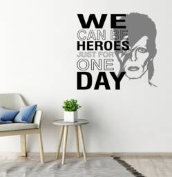 David Bowie Wall Decal We Can Be Heroes Vinyl Sticker - 75x75cm - thumbnail 1