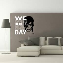 David Bowie Wall Decal We Can Be Heroes Vinyl Sticker - 75x75cm - thumbnail 2