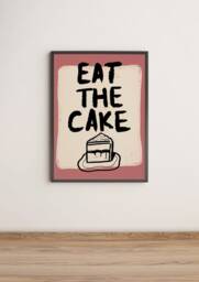 Eat The Cake Unframed Print - Poster Art Food Posters Kitchen Decor Prints Quirky Feel-Good - thumbnail 1