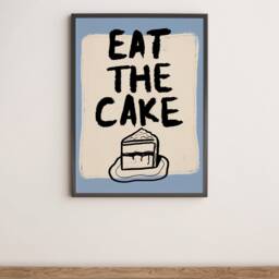 Eat The Cake Unframed Print - Poster Art Food Posters Kitchen Decor Prints Quirky Feel-Good - thumbnail 2