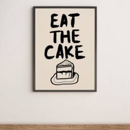 Eat The Cake Unframed Print - Poster Art Food Posters Kitchen Decor Prints Quirky Feel-Good - thumbnail 3