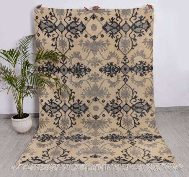 6x9 Rug Modern Handmade Wool Handwoven #5274 - 180x275 cms - image 1