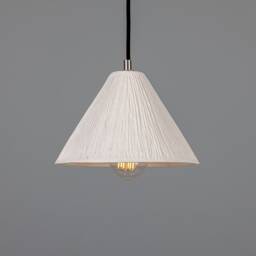 Tilia Organic Ceramic Cone Pendant Light Matte White Striped 11 - thumbnail 3